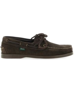 Paraboot Chaussures Bateau Barth En Daim - Blanc