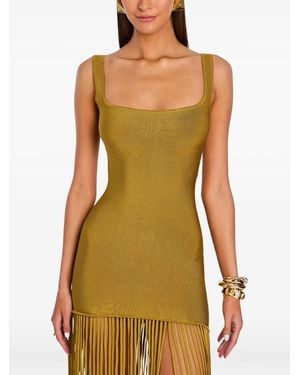 retroféte Sadler Kleid Mit Fransenbesatz - Grün