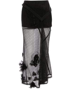 Victoria Beckham Midi Basque Skirt - Black