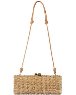 Poolside The Nantucket Woven Top-Handle Clutch Bag - White