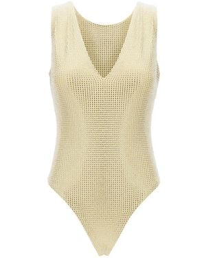 Twentyfourhaitch New Urano V-neck body - Blanco