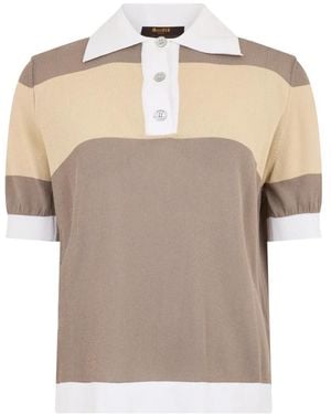 Moorer Short-Sleeve Polo Top - Natural