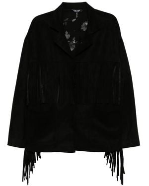 BLAKLACE Fringed Suede Jacket - Black