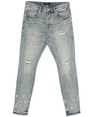 Purple Brand Slashed Paint Jeans - Blue
