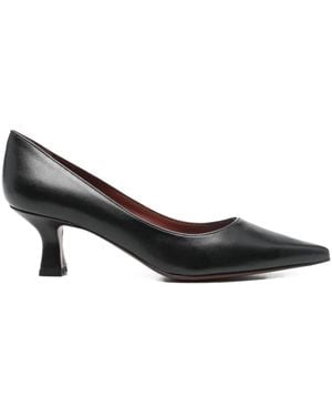 Roberto Festa Pointed-Toe Leather Court Shoes - Black