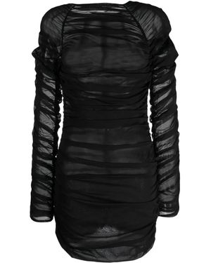 The Mannei Narikala Semi-Sheer Ruched Minidress - Black