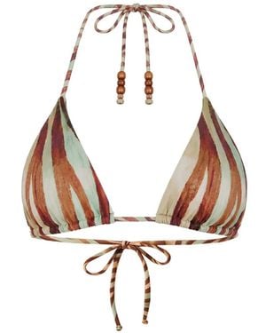 FARM Rio Bead-Embellished Triangle Bikini Top - White