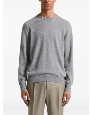 Peserico Gerippter Pullover Mit Rundem Ausschnitt - Grau