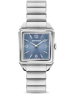 Movado Heritage 1917 Armbanduhr Mit Eckigem Zifferblatt 34Mm - Blau