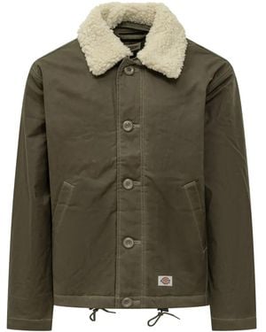Dickies Gewachste Jacke mit Sherpa-Kragen - Grün