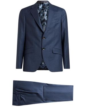 Etro Pinstripe Wool Suit - Blue