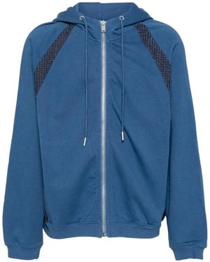 FIVE CM Panelled Zip-Up Hoodie - Blue