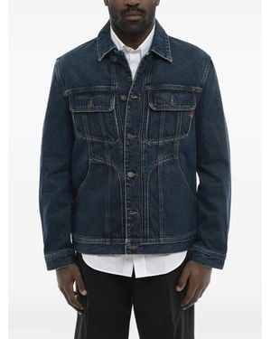 DIESEL Contrast-Stitch Denim Jacket - Blue