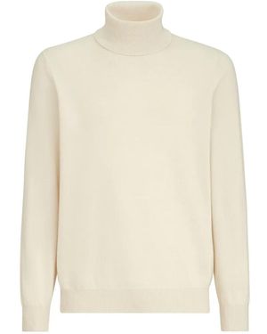 Brunello Cucinelli Cashmere Turtle-Neck Jumper - White