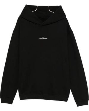 Maison Margiela Logo-Embroidered Hoodie - Black