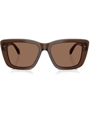 Emporio Armani Rectangle-Frame Sunglasses - Brown