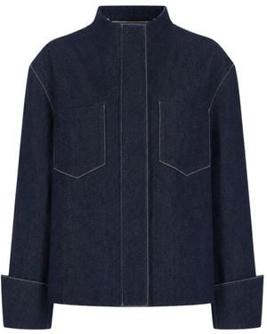 FARAH SEIF Solin Oversized Denim Jacket - Blue