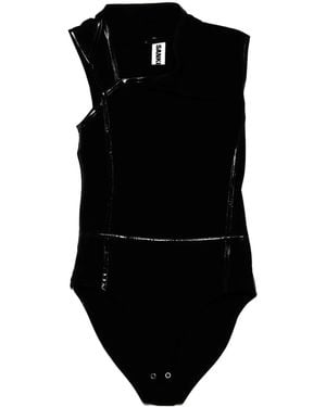 Sankuanz Asymmetric Collar Vest - Black