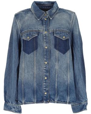 Ganni Tinted Wash Pocket Shirt - Blue