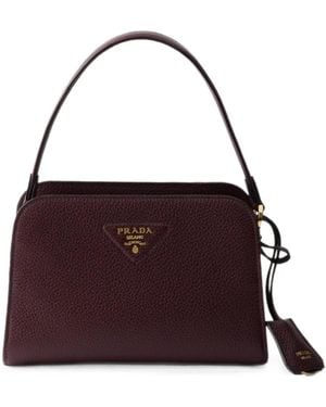Prada Leather Mini Handbag - Purple