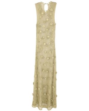 Cult Gaia Vermeer Floral-Appliqué Maxi Dress - White