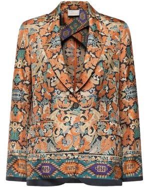 Pierre Louis Mascia Paisley-Print Single-Breasted Blazer - Orange