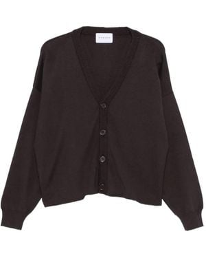 MARSĒM V-Neck Button-Up Cardigan - Black