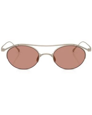 Giorgio Armani Lunettes De Soleil À Monture Ovale - Pink