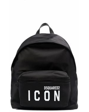 DSquared² ディースクエアード ロゴ バックパック - ブラック