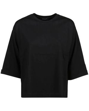 Aragona Katoenen T-Shirt Met Ronde Hals - Zwart