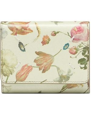 Maison Margiela Floral-Print Leather Mini Bag - Natural
