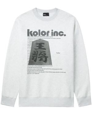 Kolor Felpa Con Stampa Grafica - Bianco
