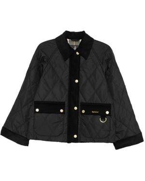 Barbour Quilted Corduroy-Trim Jacket - Black