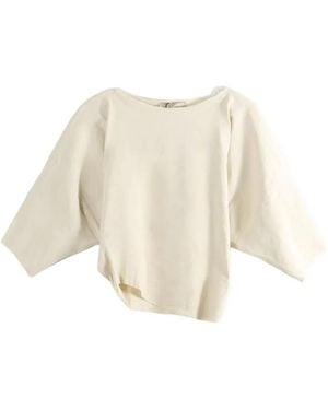 Cortana Asymmetric Cropped Top - Natural