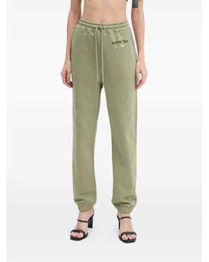 Moschino Pantalon Droit Imprimé À Taille À Lien De Resserrage - Green