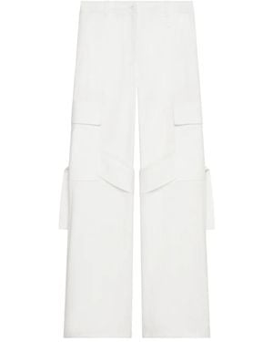 Courreges Flap-Pocket Cotton Pants - White