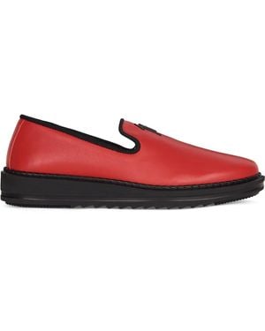 Giuseppe Zanotti Logo-Detail Slip-On Loafers - Red