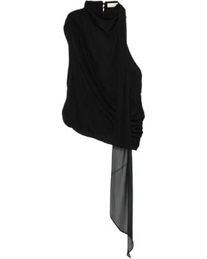 De La Vali Top Menorca Drapeado - Negro