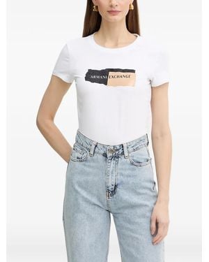 ARMANI EXCHANGE Logo-Print T-Shirt - Blue