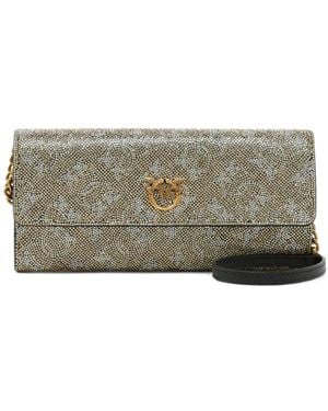 Pinko Tone Crystal Embellished Wallet - Grey