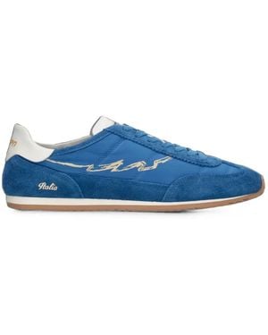 ENTERPRISE JAPAN Entjpn 61 Mondialito Logo-Print Low-Top Trainers - Blue