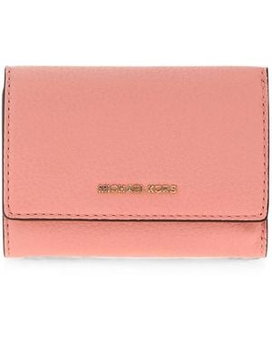 MICHAEL Michael Kors Grained-Leather Trifold Wallet - Pink