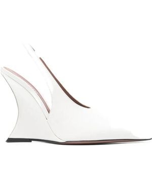 Paris Texas Sculpted-Heel Court Shoes - White