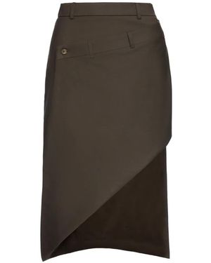 MEDEA Deconstructed-Waistband Midi Skirt - Brown