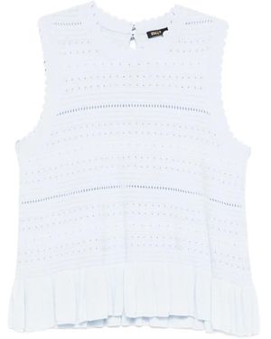 Maje Haut En Maille À Volants - Blanc