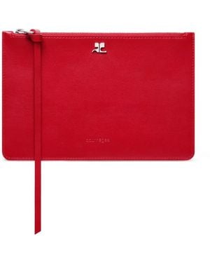Courreges Leather Wallet - Red
