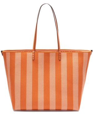 Fendi Große Roll Tote Bag mit Streifen - Orange