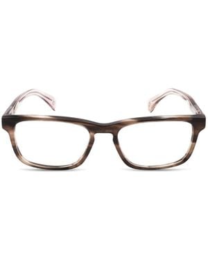 Rag & Bone Horn-Effect Rectangle-Frame Glasses - Brown