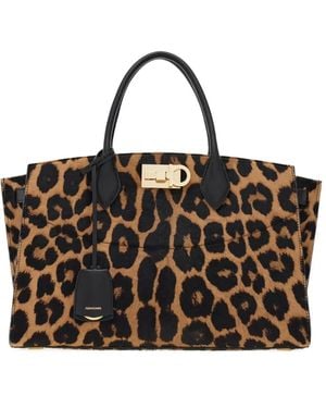 Ferragamo Large Soft Studio Tote Bag - Black