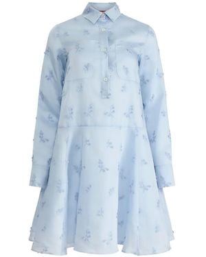 Altuzarra Fil-Coup Flared Dress - Blue
